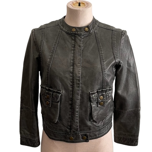Urban Outfitters Jackets & Blazers - URBAN OUTFITTERS SILENCE & NOISE Faux Leather Moto Biker Jacket